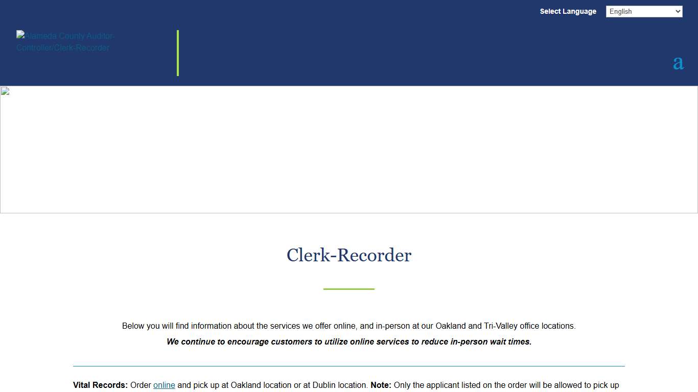 Clerk-Recorder | Alameda County | Alameda County Auditor-Controller/Clerk-Recorder